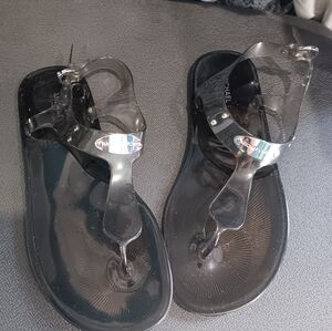 MK Black Jelly Plate Sandals EUC